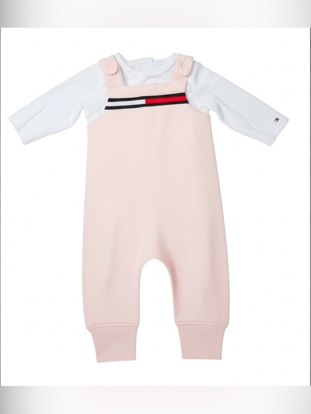 Tommy Hilfiger Pink 2 Piece Set Shirt with Overalls 3-6 months